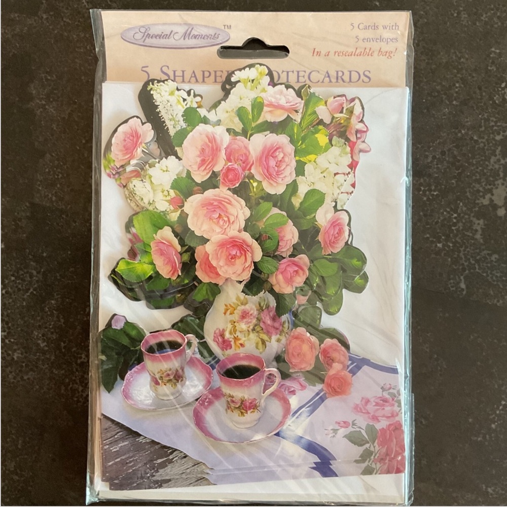 Vintage Special Moments flower bouquet shaped blank note cards - Picture 4 of 8